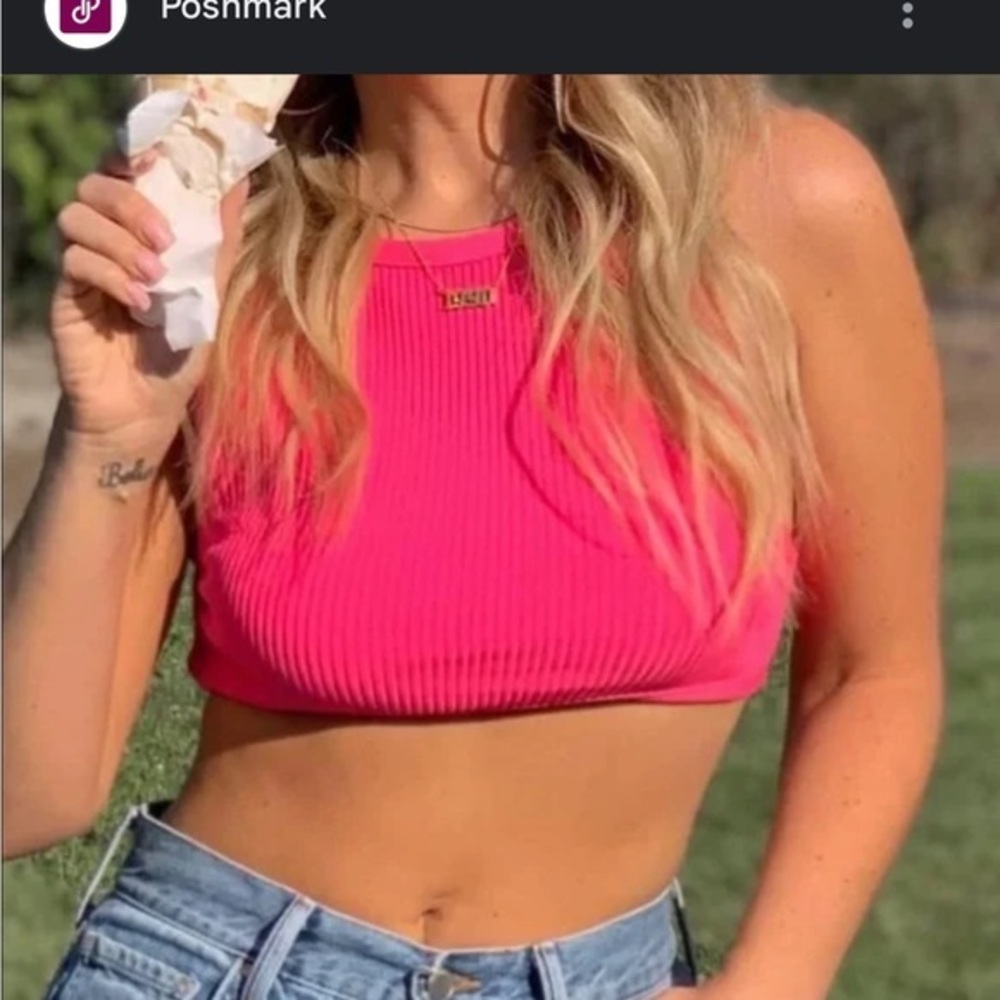 MISSGUIDED hot pink crop top  US size 8 -